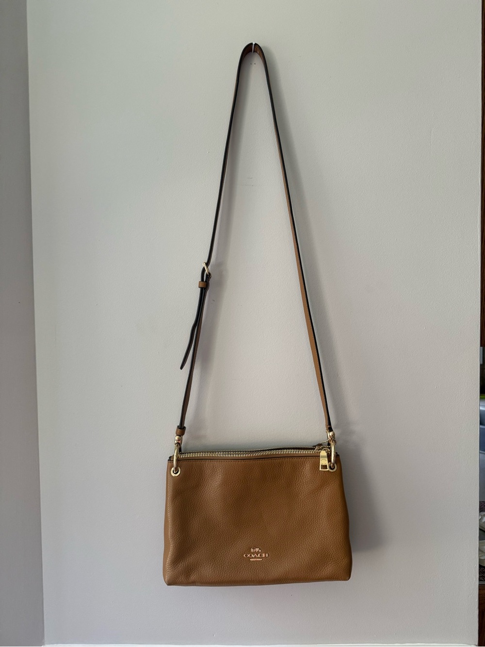 Coach Mia Pebbled Leather Crossbody with Gold Hardware Bag